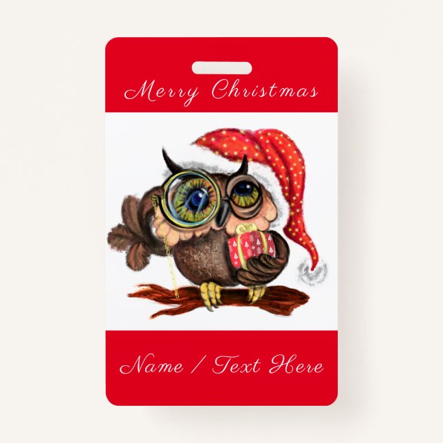 Niedliches Baby Owl - Cartoon Ausweis (Vorderseite)