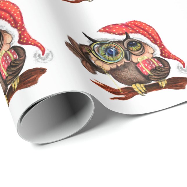 Niedliches Baby Owl - Cartoon Geschenkpapier (Rolleneckpunkt)