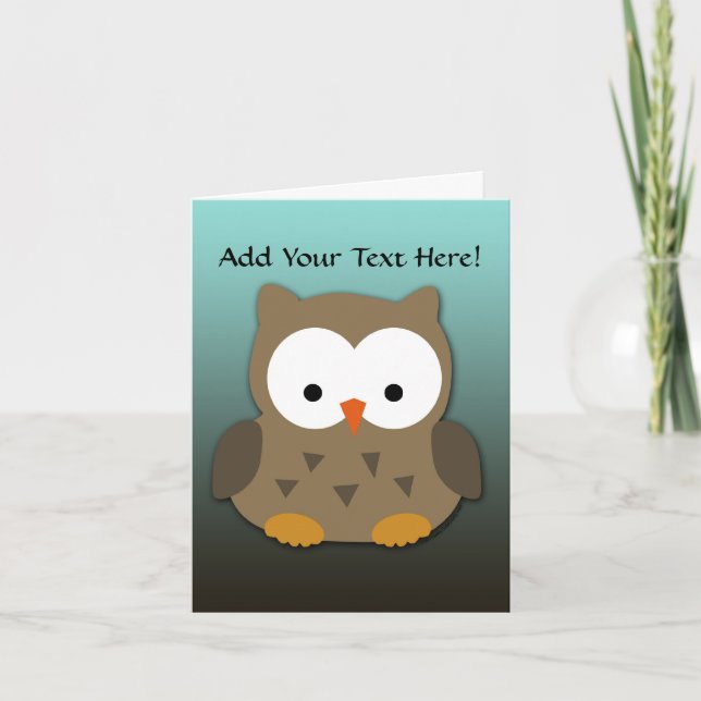 Niedliches Baby Owl Personalisiert Karte (Vorderseite)