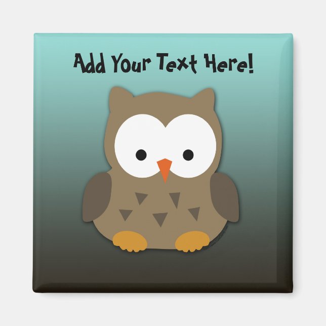 Niedliches Baby Owl Personalisiert Magnet (Vorne)