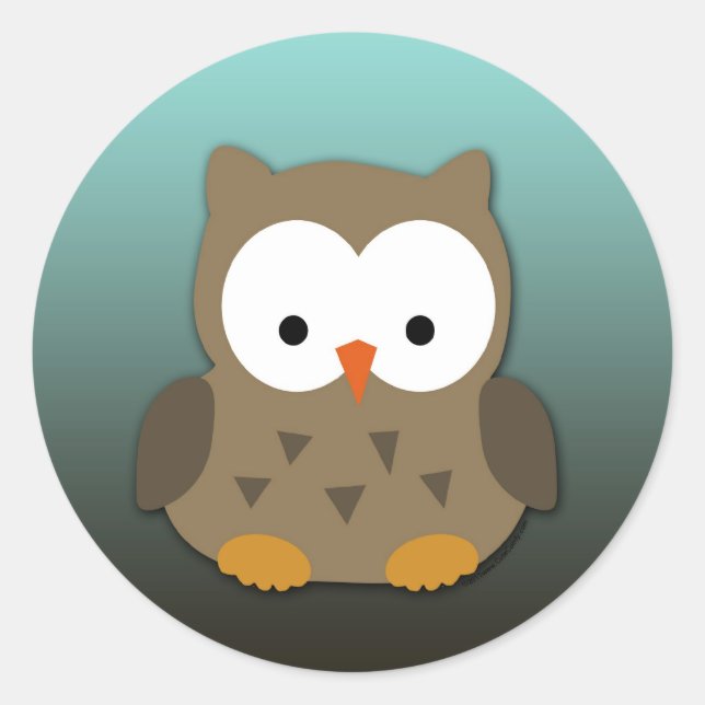 Niedliches Baby Owl Personalisiert Runder Aufkleber (Vorderseite)