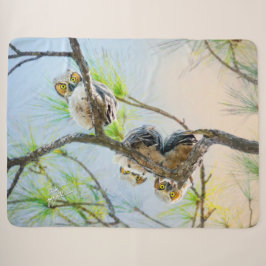 Niedliches Baby Owls Great Horned Wildlife Sherpadecke