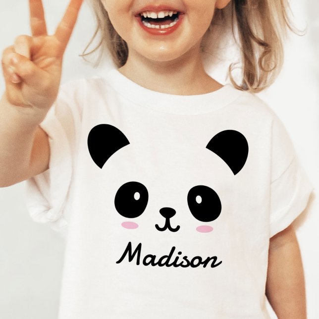 Niedliches Baby Panda Gesicht Personalisierter T - T-shirt (Von Creator hochgeladen)
