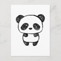 Niedliches Baby Panda Gezeichnet in Charcoal #3 Po