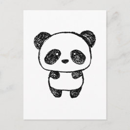 Niedliches Baby Panda Gezeichnet in Charcoal #3 Po Postkarte