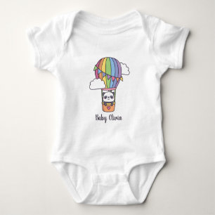 Niedliches Baby Panda in Heißluftballon Strampler