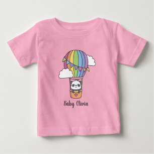 Niedliches Baby Panda in Heißluftballon T-shirt