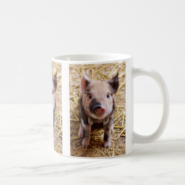 Niedliches Baby Piglet Farm Animals Barnyard Babys Kaffeetasse (Rechts)