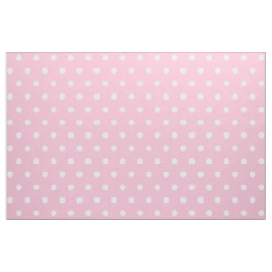 Niedliches Baby Pink White Retro Polka Dots Muster Stoff