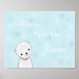 Niedliches Baby Polar Bear Kinderzimmer Art Plakat