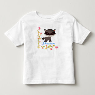 Niedliches Baby Raccoon mit Blume Kleinkind T-shirt