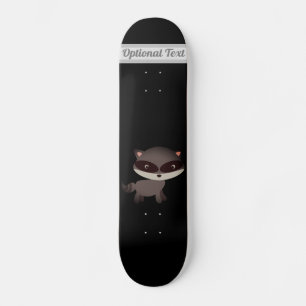Niedliches Baby Raccoon mit Blume Skateboard