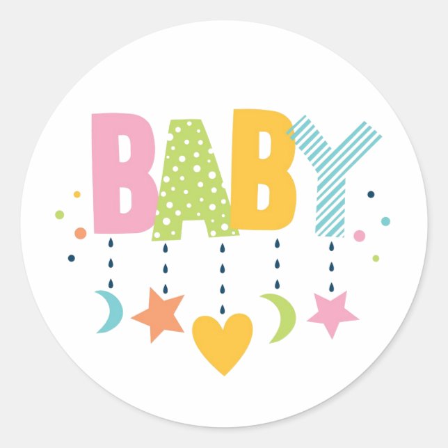 Niedliches Baby Runder Aufkleber (Vorderseite)