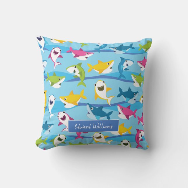 Niedliches Baby Shark Muster für kleine Kinder Kissen (Vorderseite)