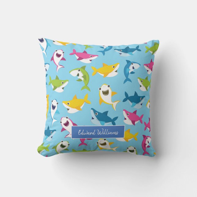 Niedliches Baby Shark Muster für kleine Kinder Kissen (Vorderseite)