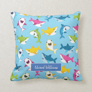 Niedliches Baby Shark Muster für kleine Kinder Kissen