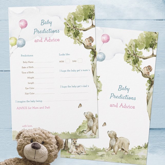 Niedliches Baby-Shower-Predictions-Spiel (Cute Bearly Wait Baby Shower Predictions Game ©Susanne Sachers - Sunny Mind Design 🌞)