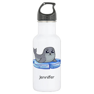 Niedliches Baby Siegel Cartoon Name Kinder Trinkflasche