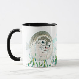 Niedliches Baby Siegel Farbbild Guten Morgen Tasse