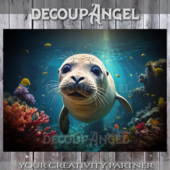 Niedliches Baby-Siegel Nah-up - Entkundung - Seidenpapier (Von Creator hochgeladen)