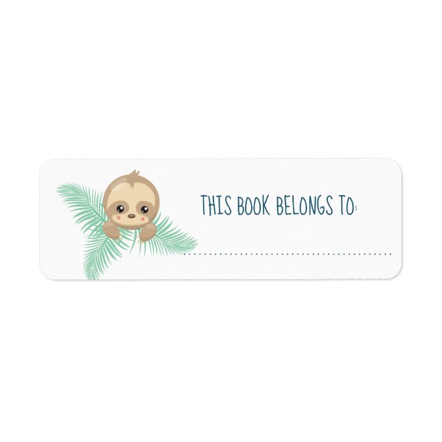 Niedliches Baby-Sloth Dieses Buch gehört zum Label (Vorne)