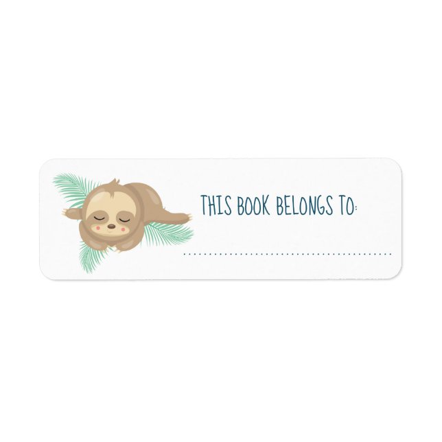 Niedliches Baby-Sloth Dieses Buch gehört zur Kennz (Vorne)
