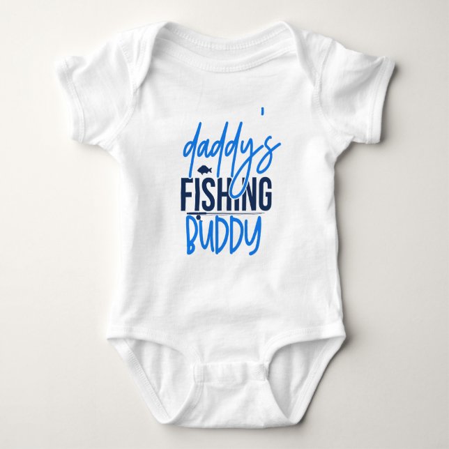 Niedliches Baby unisex Daddy's Fishing buddy Baby Strampler (Vorderseite)
