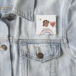 Niedliches Babybunny African American Children Dus Button