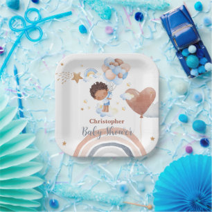 Niedliches Babybunny African American Children Dus Pappteller