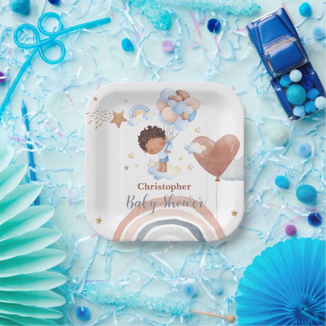 Niedliches Babybunny African American Children Dus Pappteller (Party)