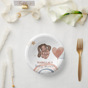 Niedliches Babybunny African American Children Dus Pappteller