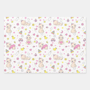 Niedliches Babydesign Geschenkpapier Set