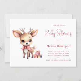 Niedliches Babyhirschen mit Geschenkschauer Einladung