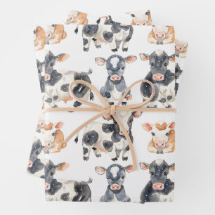 Niedliches Babykuhpapier Geschenkpapier Set