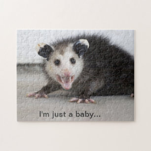 niedliches Babyopossum-Fotopuzzlespiel
