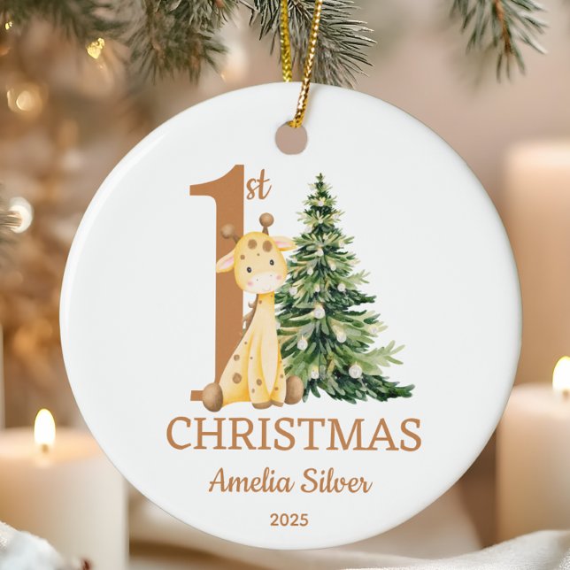 Niedliches Baby's 1. Weihnachten Personalisiert Keramik Ornament (Von Creator hochgeladen)
