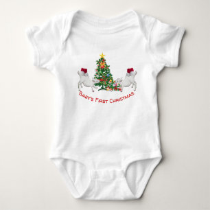 Niedliches Baby's First Christmas Baby Goats and T Strampler