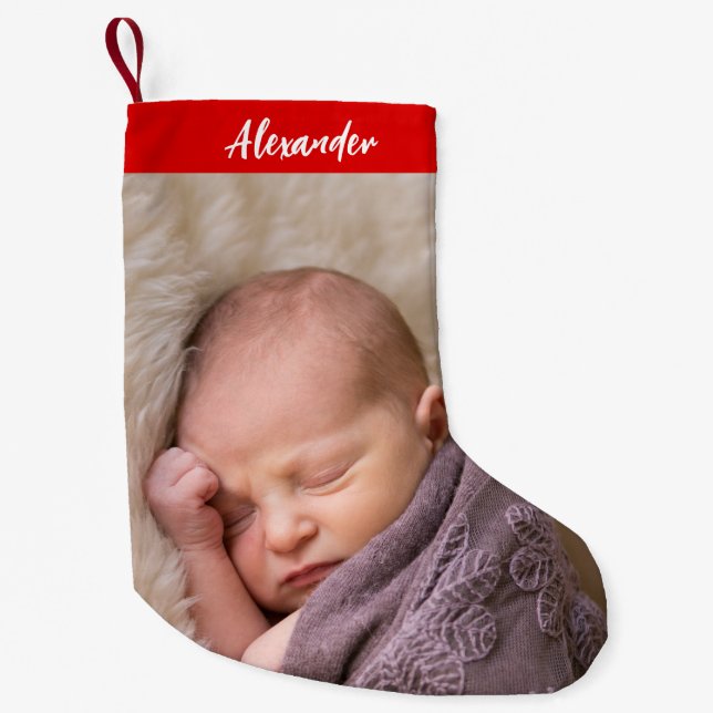 Niedliches Baby's First Christmas Kleiner Weihnachtsstrumpf (Vorderseite)