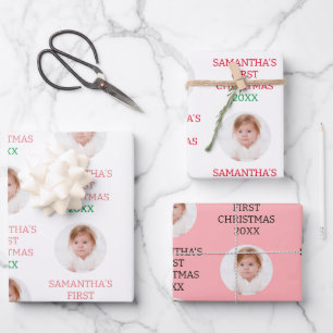 Niedliches Baby's First Christmas Party Dekor Urla Geschenkpapier Set