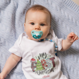 Niedliches Baby's First Christmas Tree Star Baby Strampler