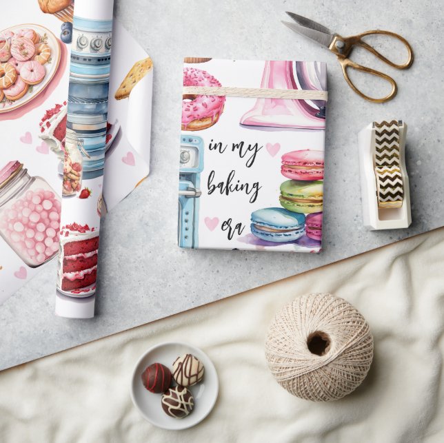 Niedliches Backen Farbe Konditorei Custom Zitate F Geschenkpapier (Kunsthandwerk)
