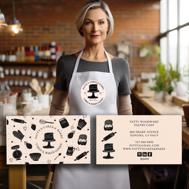 Niedliches Backen Konditorei Koch Backutensid Ligh Visitenkarte (Von Creator hochgeladen)