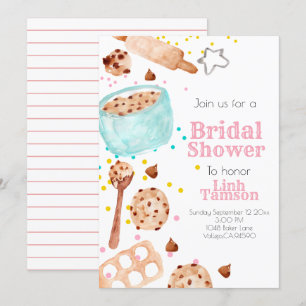 Niedliches Backen Party Braun Dusche Einladung