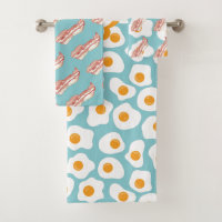 Niedliches Bacon & Eggs Muster | Mit Monogramm