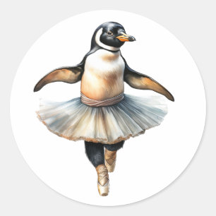 Niedliches Ballerina-Ballett Runder Aufkleber
