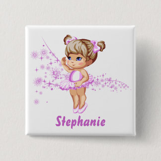 Niedliches Ballerina-Mädchen personalisierter Button