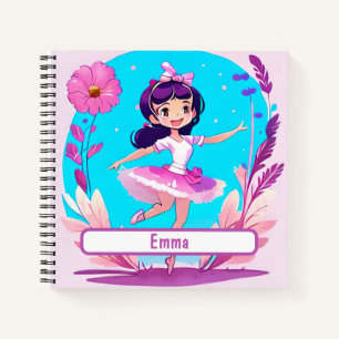 Niedliches Ballerina-Notebook mit individualisierb Notizbuch