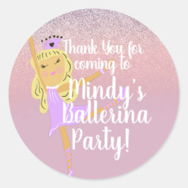 Niedliches Ballerina Party Doodle Klassischer Rund Runder Aufkleber