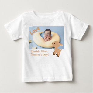 Niedliches Bambi Deer Baby First Mother Day Foto Baby T-shirt