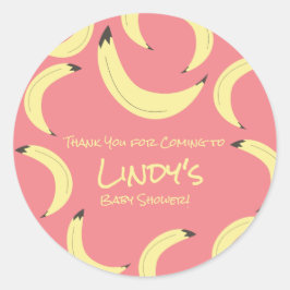 Niedliches Banana Bunch Babyduschmuster Runder Aufkleber